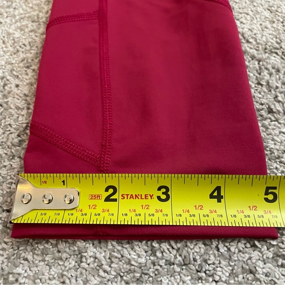 Lululemon Fast Free Cropped Tight 25 x 21 Women’s Size 4 Red Pocket Leggings - Picture 9 of 12